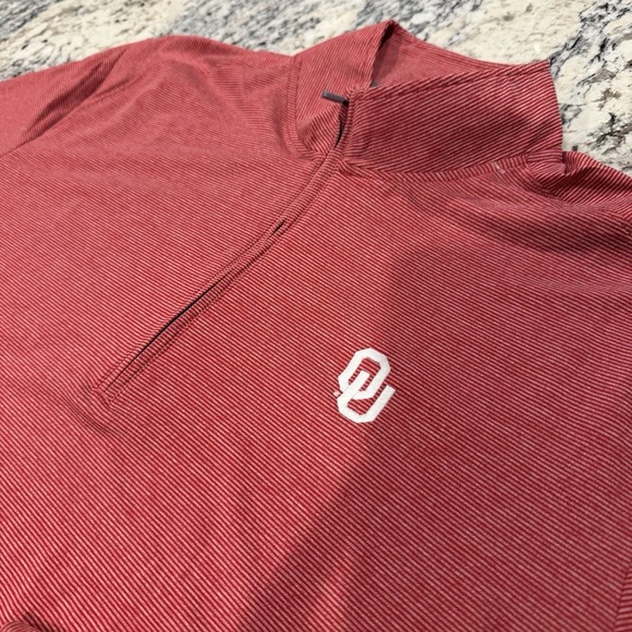 JOHNNIE O Oklahoma Sooners Mens Crimson XL Quarter Zip Pullover Red Long Sleeve - Picture 8 of 13
